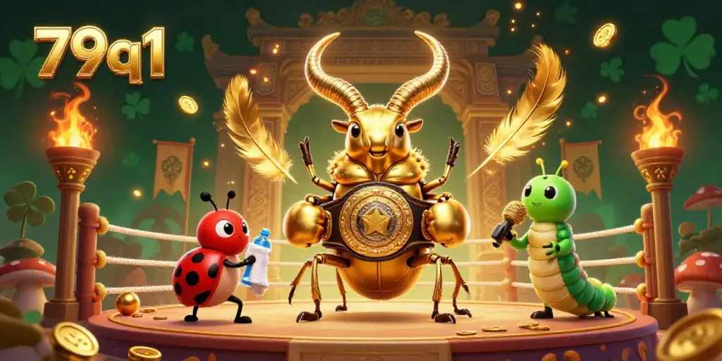 Engage with the golden stag beetle champion in thrilling battles at 79q1's dynamic casino.