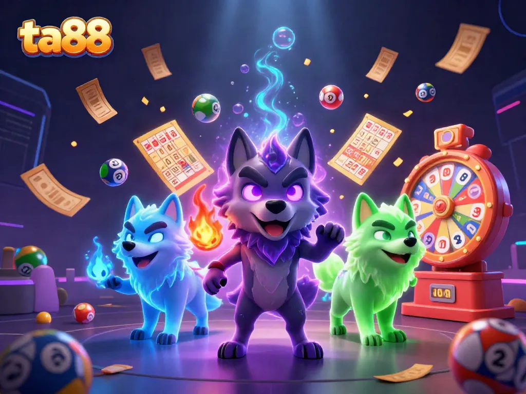 Engage with ta88’s thrilling gaming scene featuring enchanting wolves, vibrant lottery elements, and dynamic rewards.