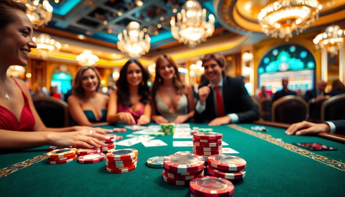 Célébrez les gains au nouveau casino en ligne avec des jetons colorés et une ambiance élégante.