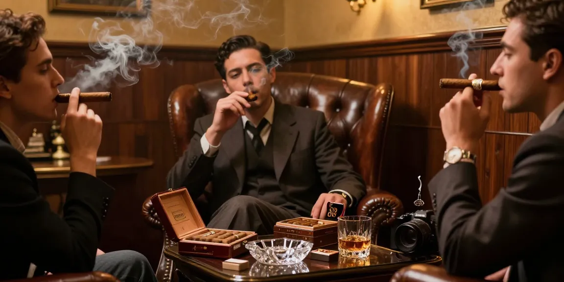 Experience rokok 88 flavors in a vintage smoking lounge with cigars, whiskey, and elegant decor.