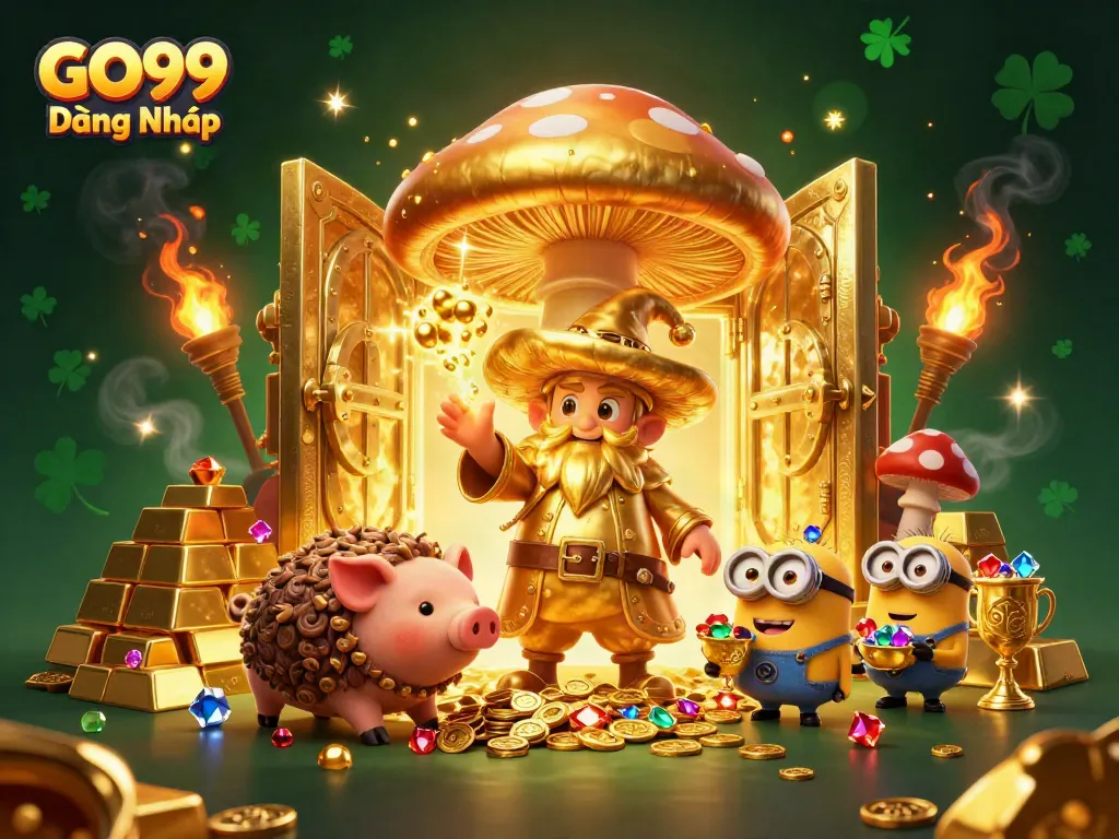 Engage in GO99 Đăng Nhập to uncover golden treasures in this magical casino scene.