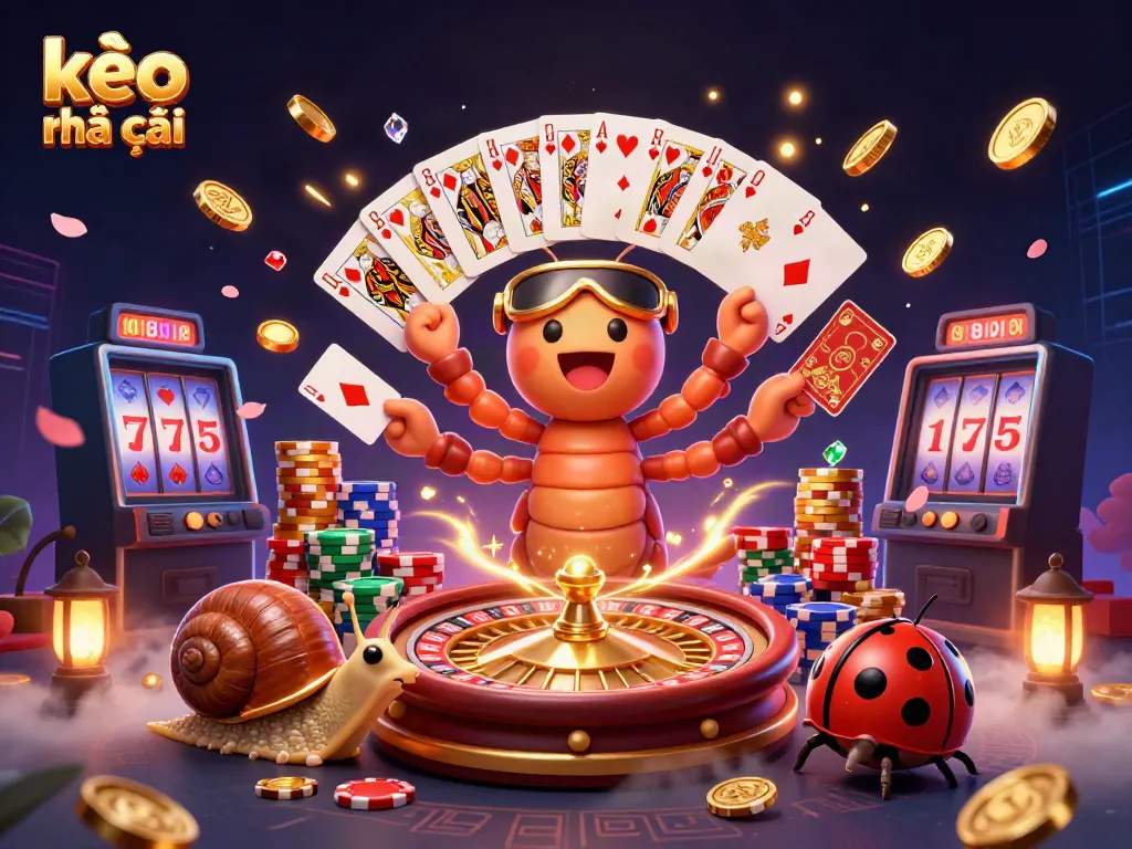 Experience kèo nhà cái with a dynamic scene of a dealer, high-roller, and excitement-filled gambling elements.
