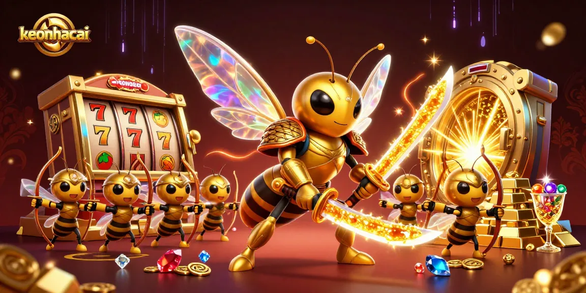 Engage in thrilling gameplay with keonhacai as a golden hornet and archers navigate the casino.