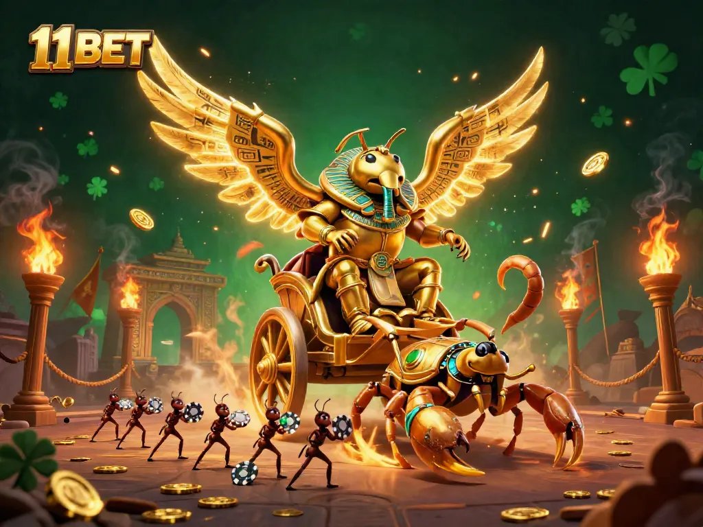 Experience thrilling gameplay with 11 BET in a vibrant 3D casino-themed scene.