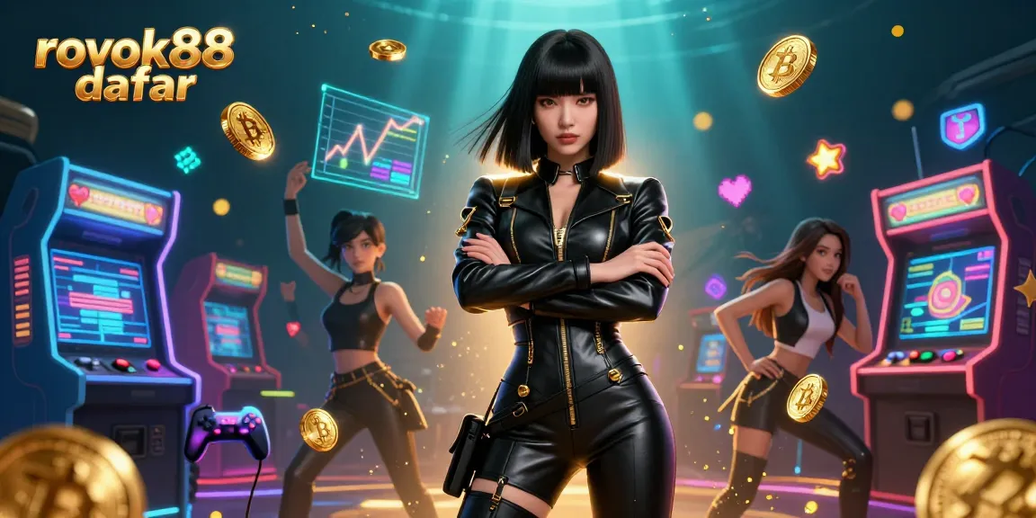 Experience the thrill of rokok88 daftar with this dynamic casino scene featuring BTC and arcade elements.