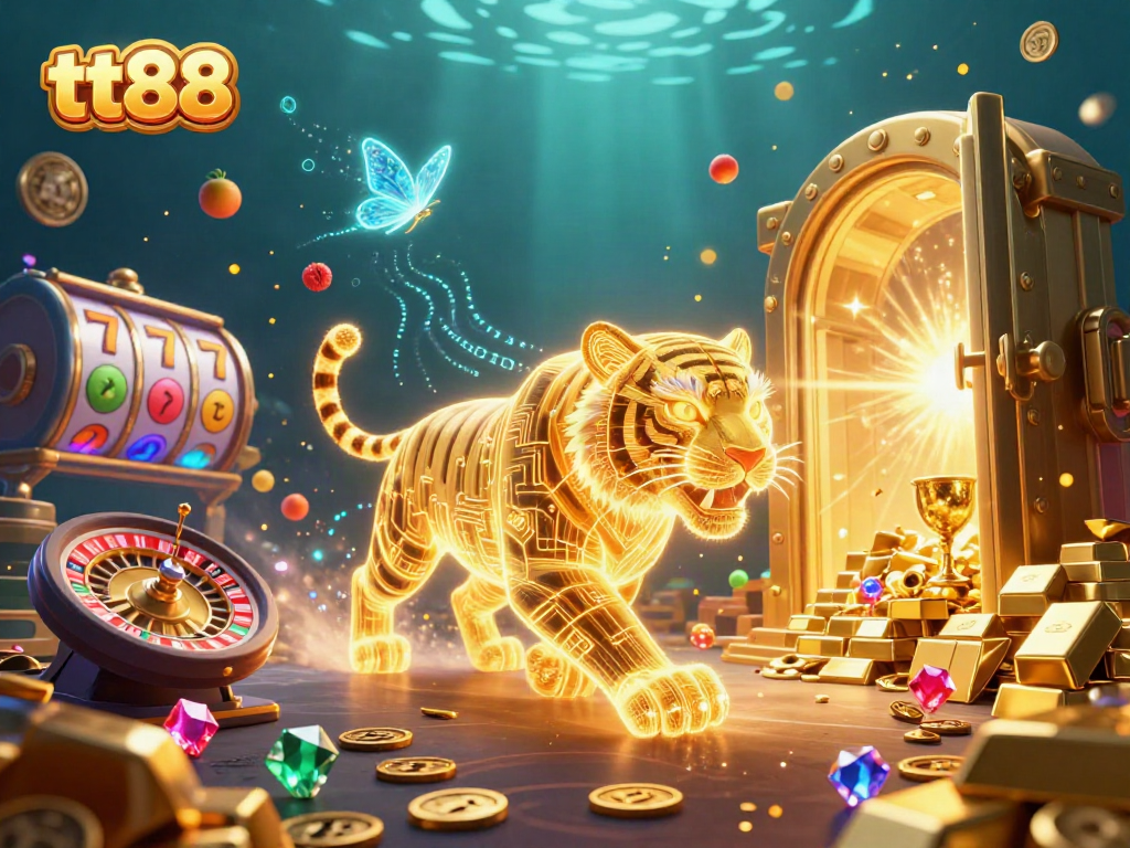 Bet on exciting outcomes with the tt88 experience in a vibrant digital casino illustration.
