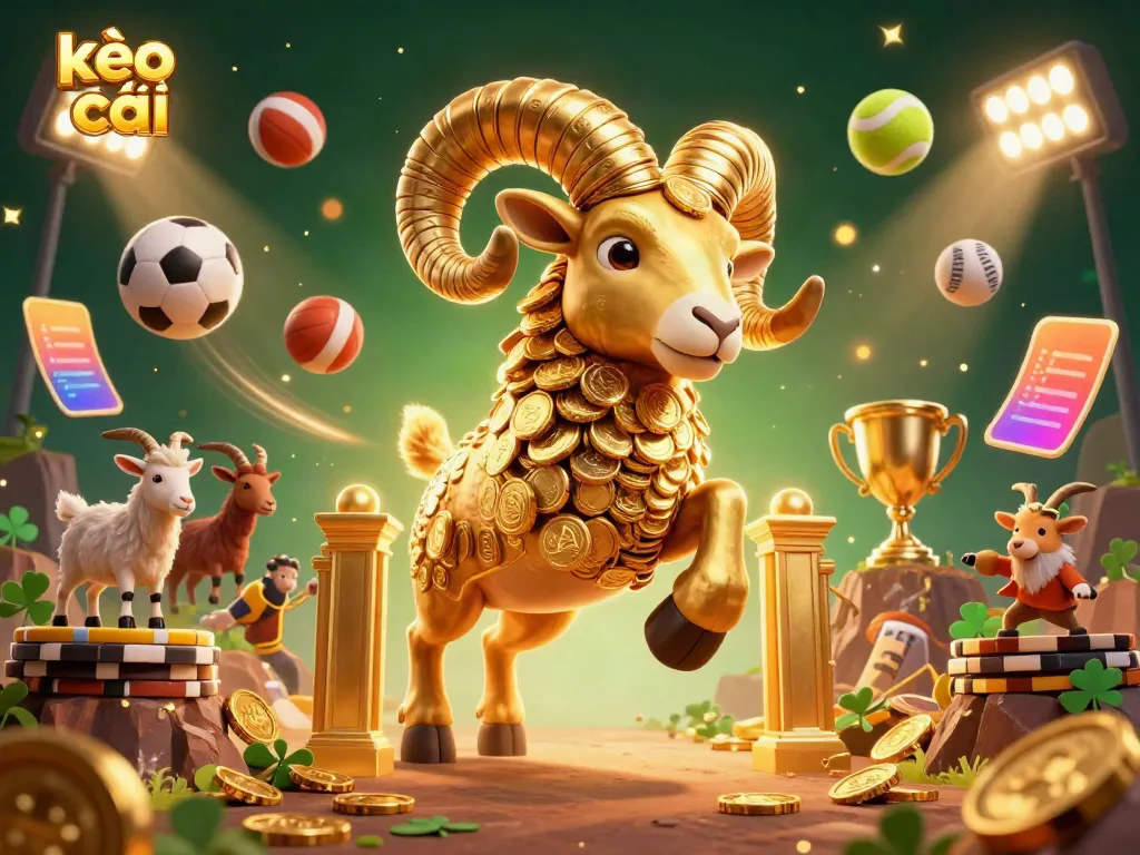 Experience thrilling betting action with kèo nhà cái in a vibrant 3D casino scene featuring golden elements.