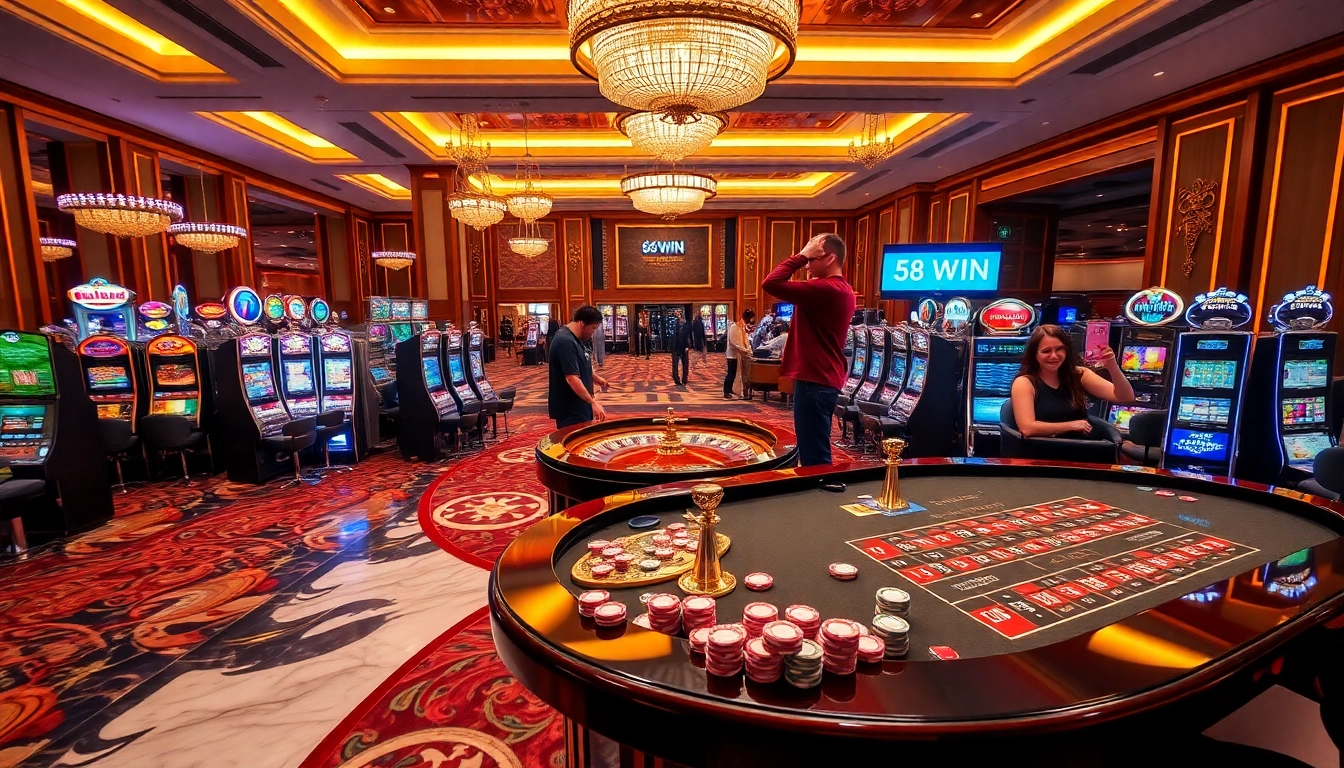 Experience the thrill of winning at 58 WIN in this vibrant casino scene.