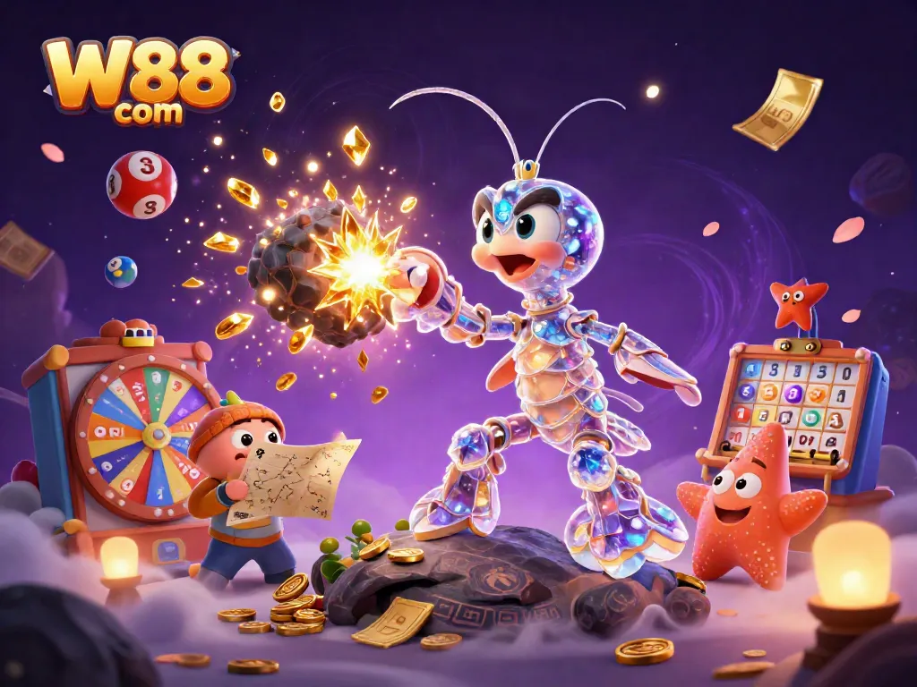Experience the vibrant action of W88 com with dynamic lottery games and rich casino elements.