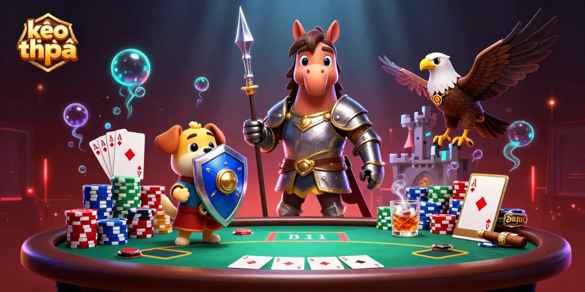 Engage in kèo thẻ phạt with a vibrant scene showcasing knights and poker elements combining strategy and excitement.