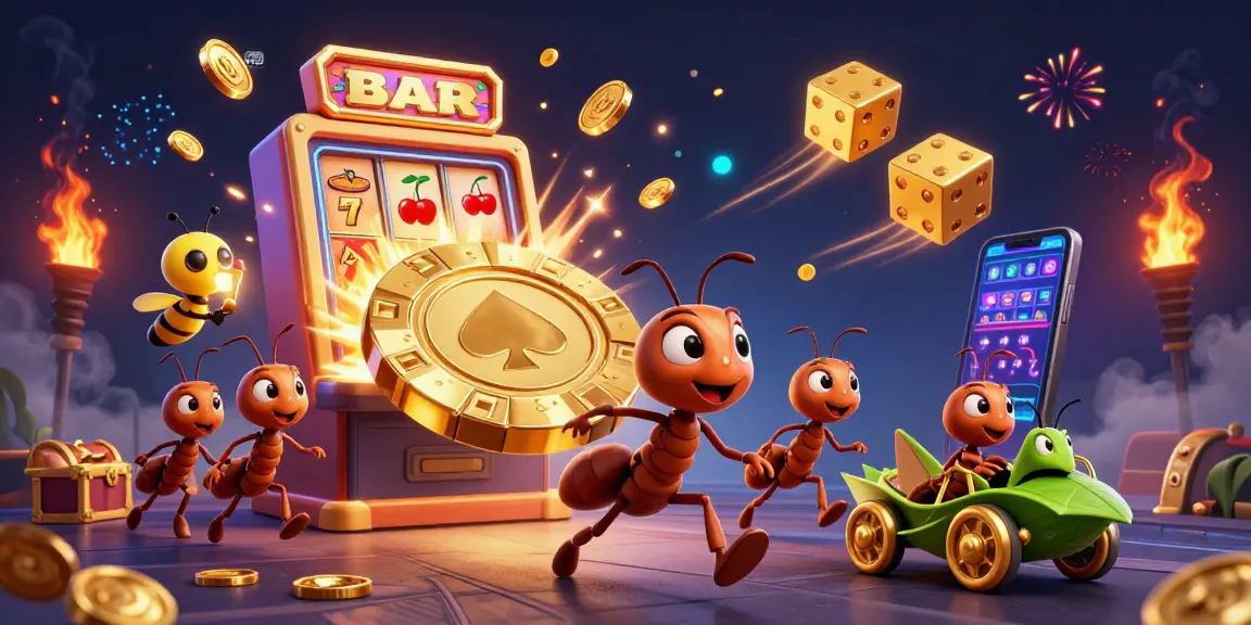 Experience the thrill of cm88 with a 3D cartoon heist featuring ants and a vibrant casino explosion.