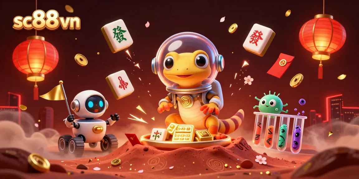 Experience the excitement of sc88 vn with a Martian gecko discovering a golden casino