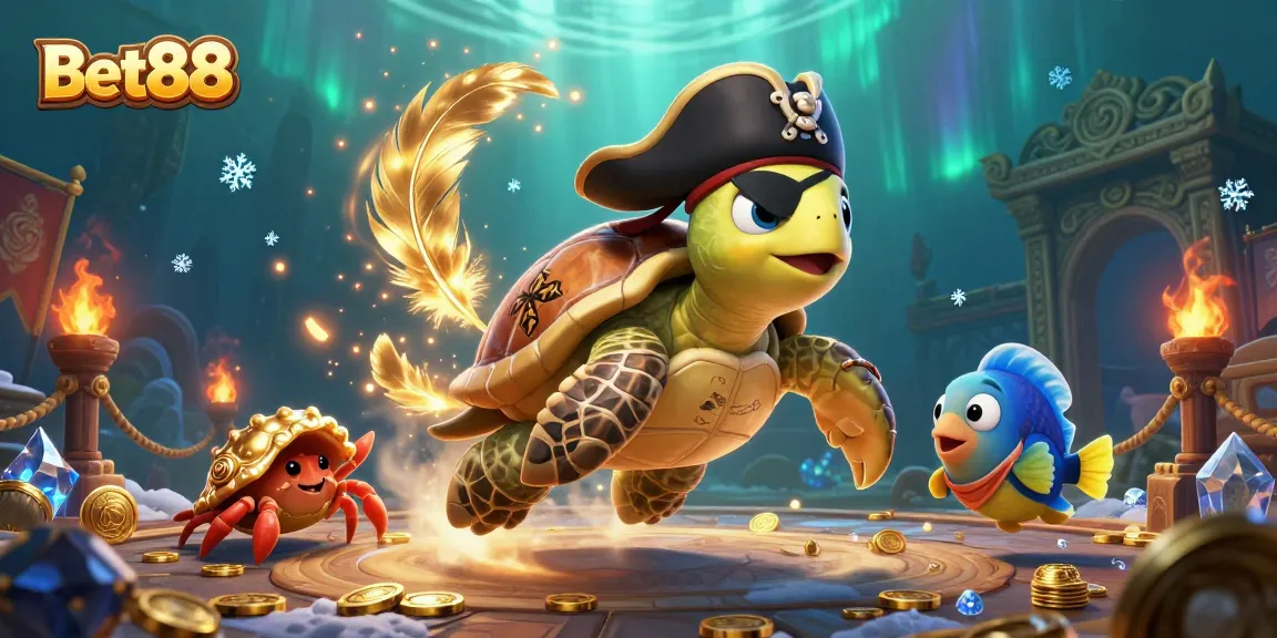 Win big with Bet88's thrilling underwater casino adventure featuring animated characters and treasures.