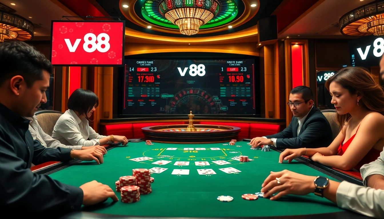 Betting enthusiasts enjoy poker games at vn 88, highlighting excitement and strategy.