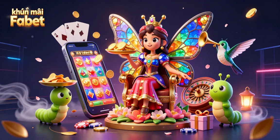 Experience enticing khuyến mãi Fabet with a vibrant butterfly queen in this casino-themed artwork, showcasing gaming excitement.