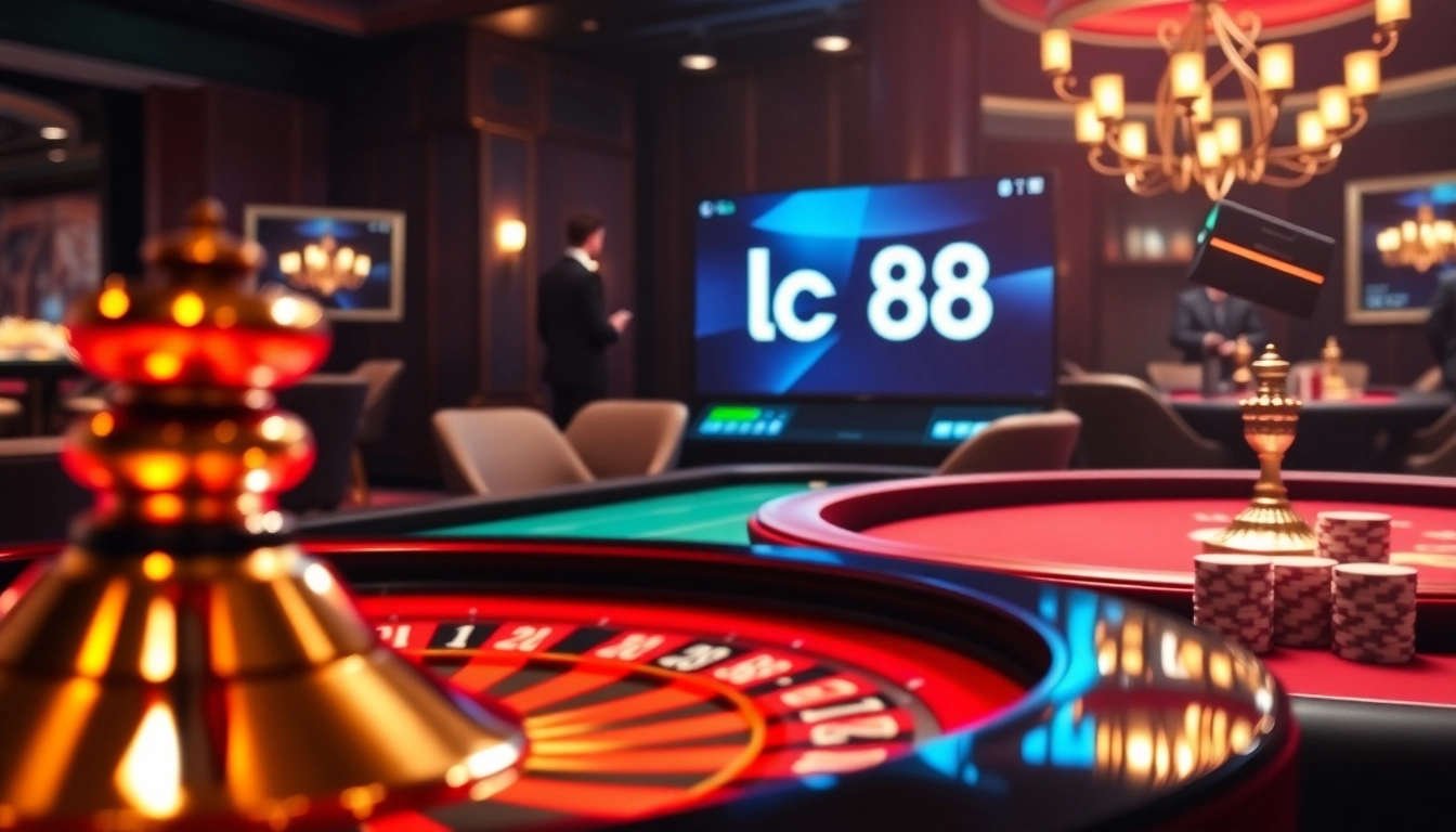 Experience thrilling online gaming at lc88 with vibrant roulette and poker action.