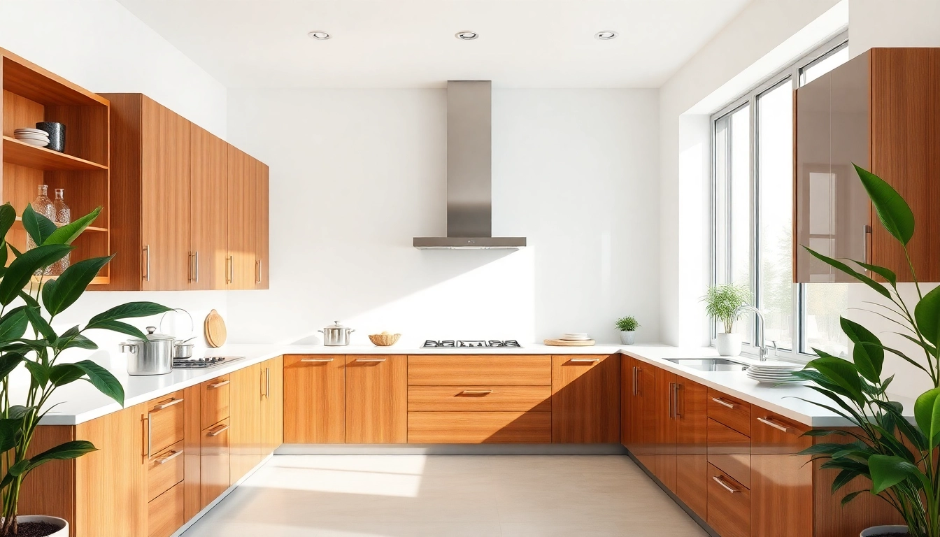 Showcase custom kitchen cabinets with elegant design in a modern kitchen setting.