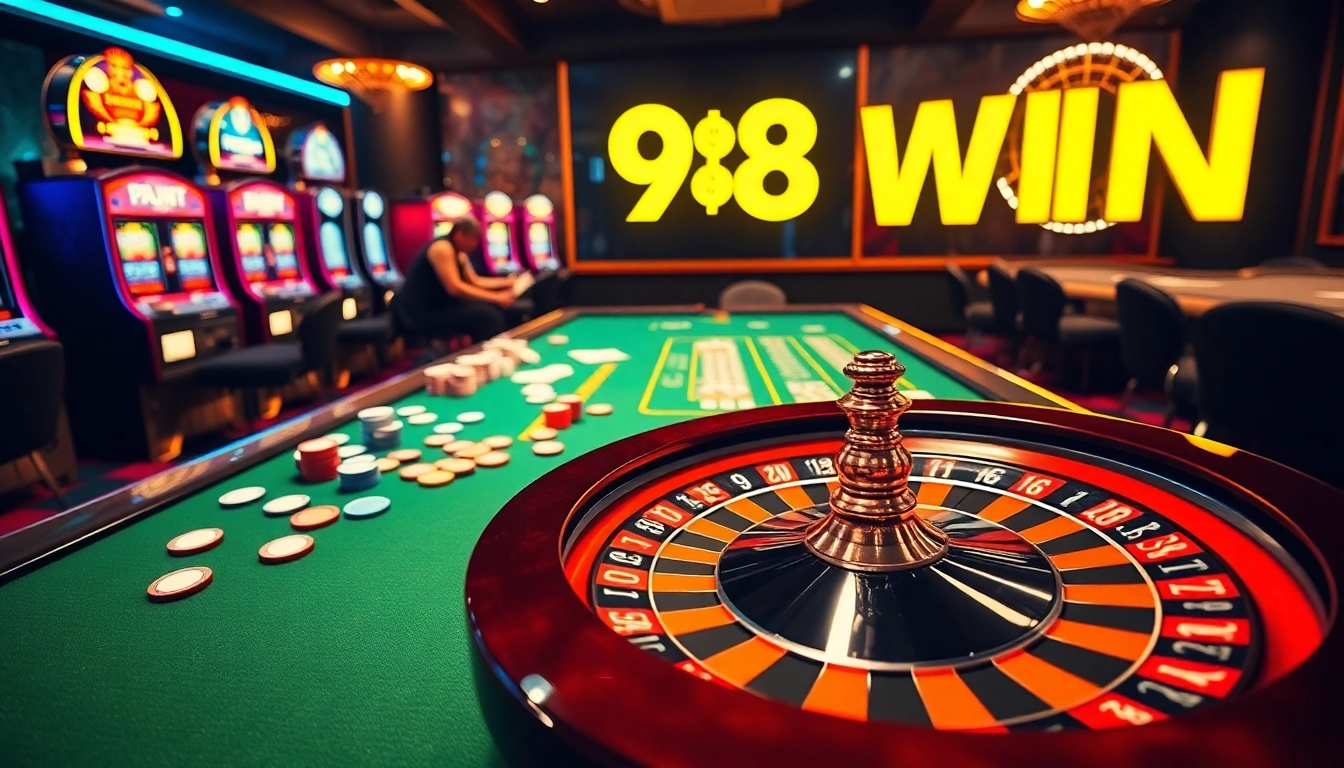 Experience the thrill of winning with 98 win at a vibrant casino table filled with excitement and strategy.