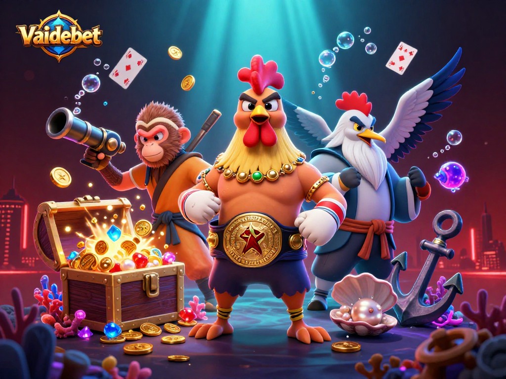 Experience the excitement of Vaidebet with dynamic characters and vibrant casino elements.